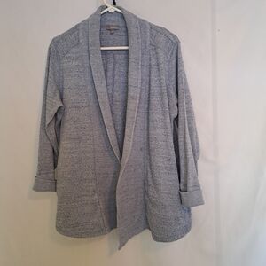 Talbots Blue Gray Textured Open Cardigan 100% Cotton  Sweater Women's 1X #197